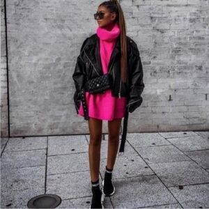 Zara hot pink oversized sweater